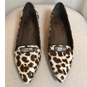 Brighton Shoes Eve Winter Leopard Fur Flats 8M